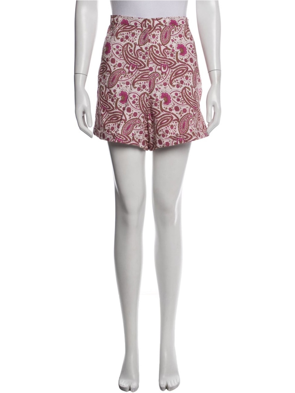 Julia Amory Paisley High-Waist Women's Shorts in Pink